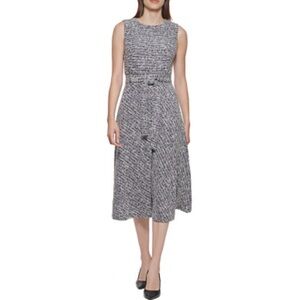 Calvin Klein Black and White Midi Dress